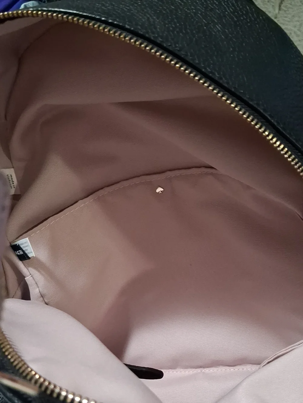 kate spade black pebbled leather backpack with gold hardware